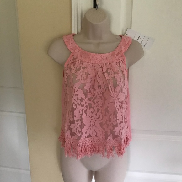 Be.you.tiful semi sheer lace open top pink S - Picture 6 of 7